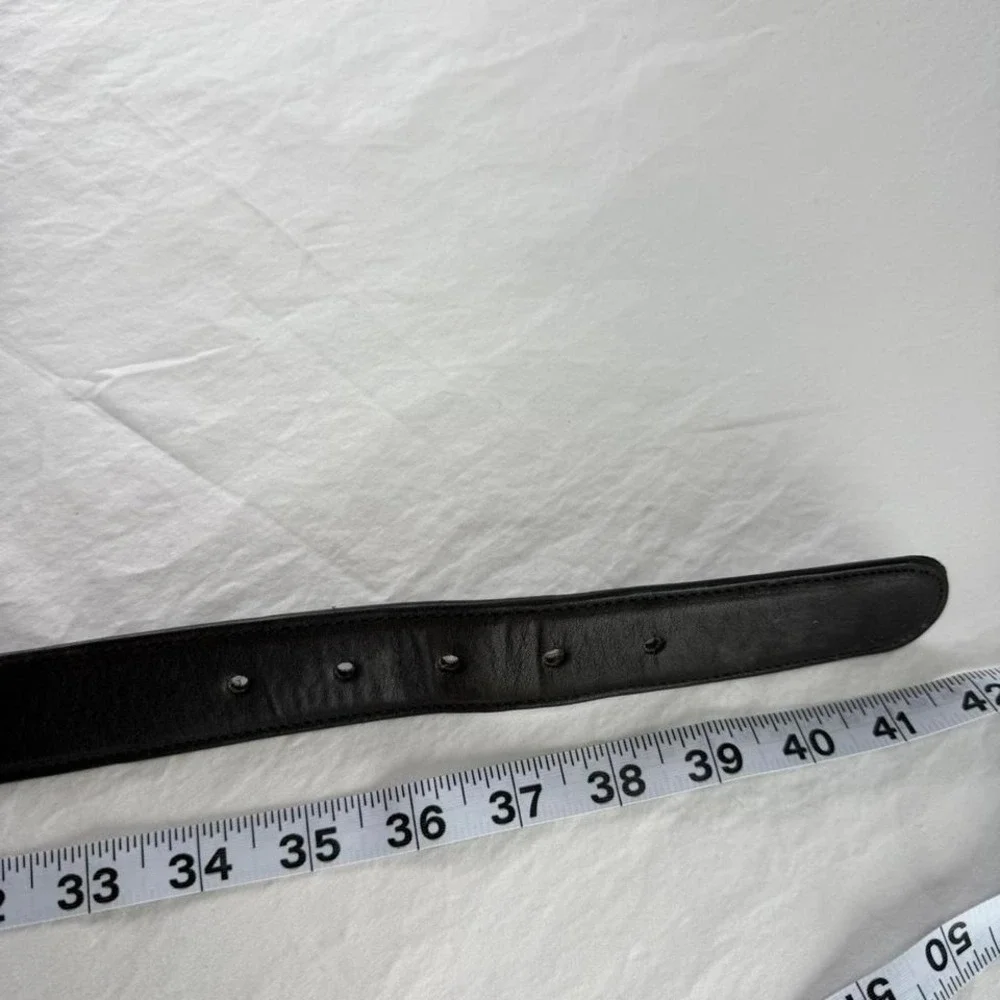 Coach Men's 2606 Dark Brown Gloved Tanned Cowhide Solid Brass Belt Sz 38